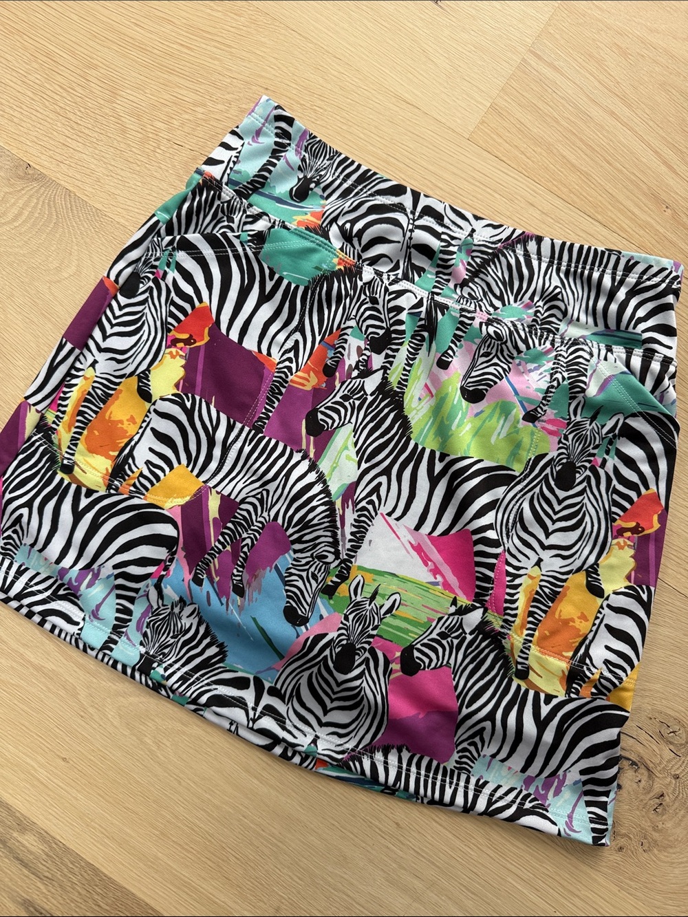 Skinz Zebra Print Skort with Multicolor Accents